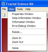Fractal Science Kit - Fractal Window View Menu